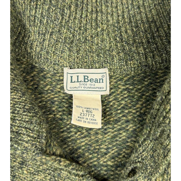 VTG L.L.Bean Men's Large Classic Ragg Wool Pullover Henley 100% Lambswool - Picture 3 of 6